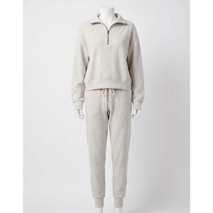 NEW VARLEY alice knit sweatpants in cobweb silver